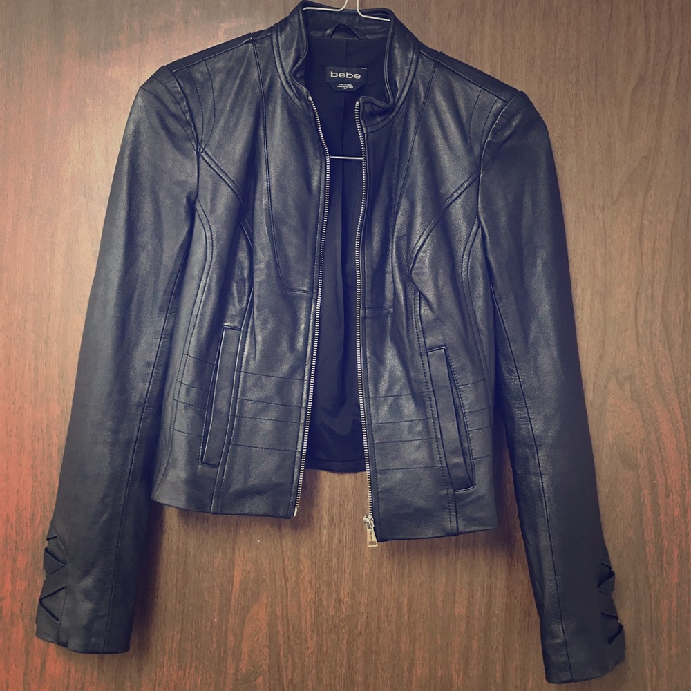 Bebe %100 lamb skin leather jacket